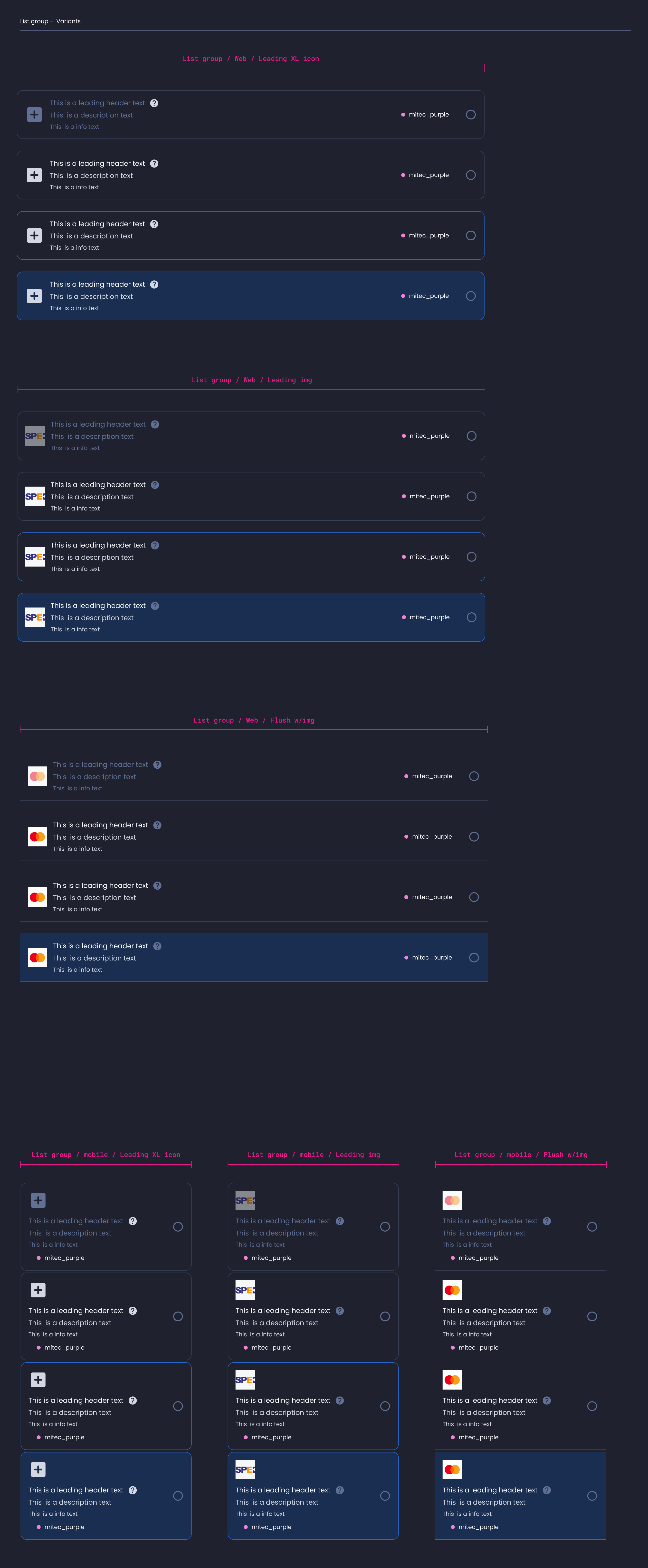 Descripción general | List group | Made with Supernova