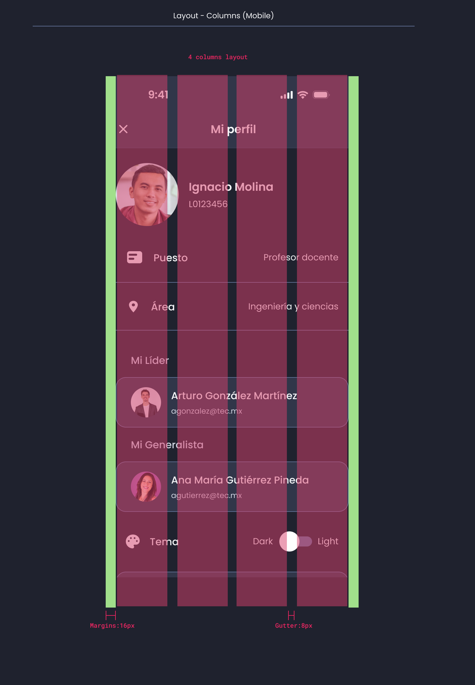 Descripción general | Layout | Made with Supernova