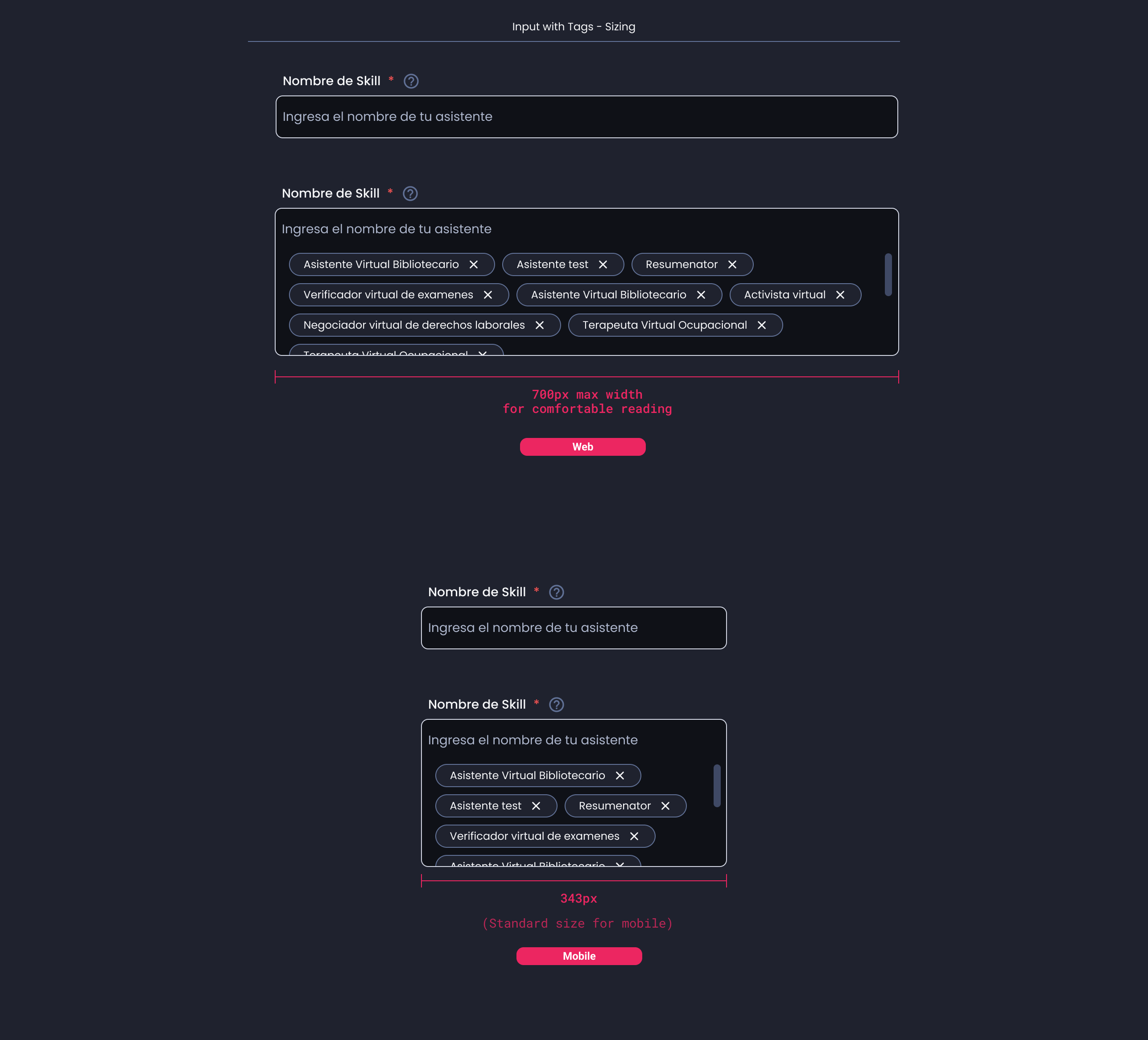 Descripción general | Text input with tags | Made with Supernova