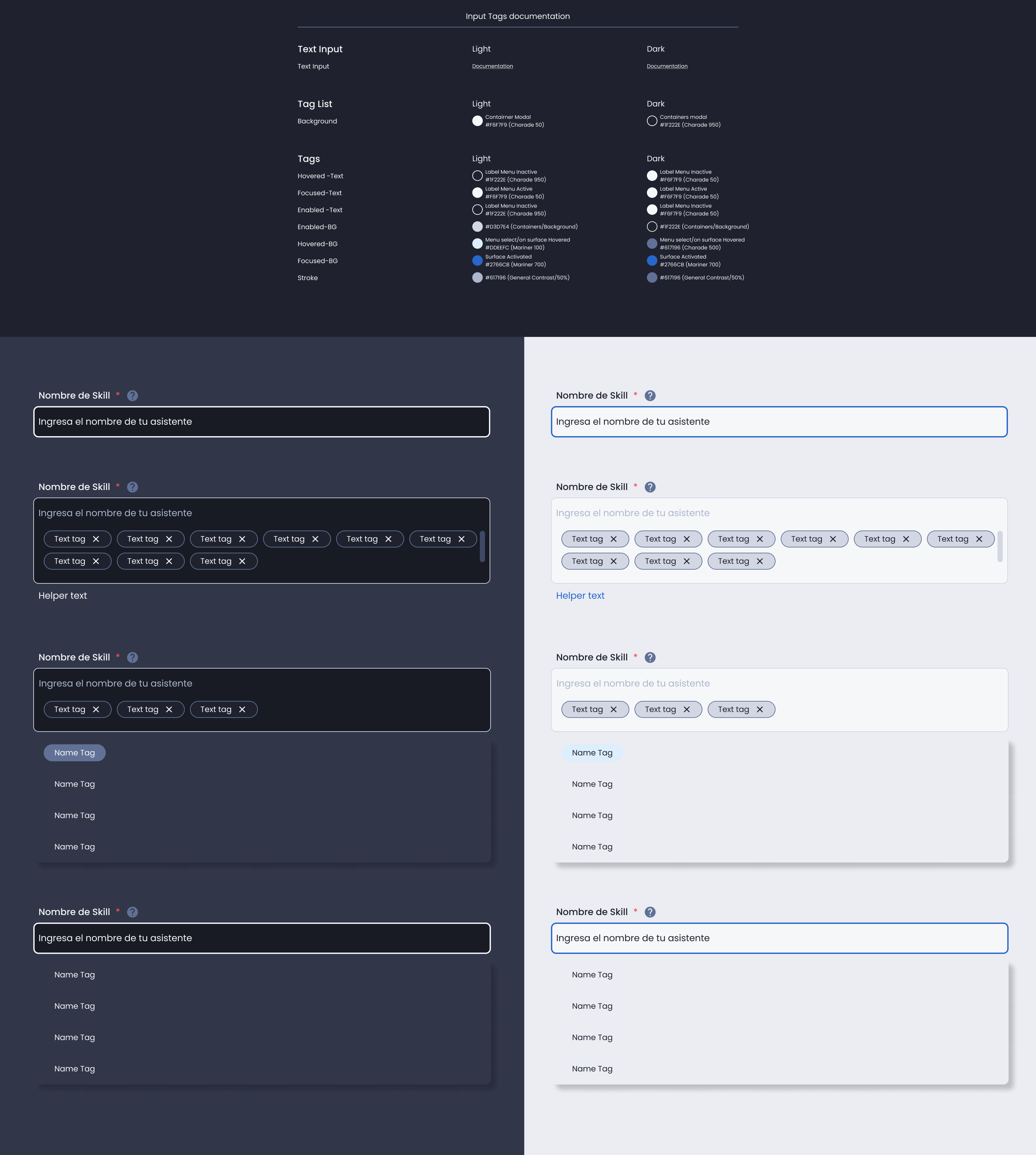 Descripción general | Text input with tags | Made with Supernova