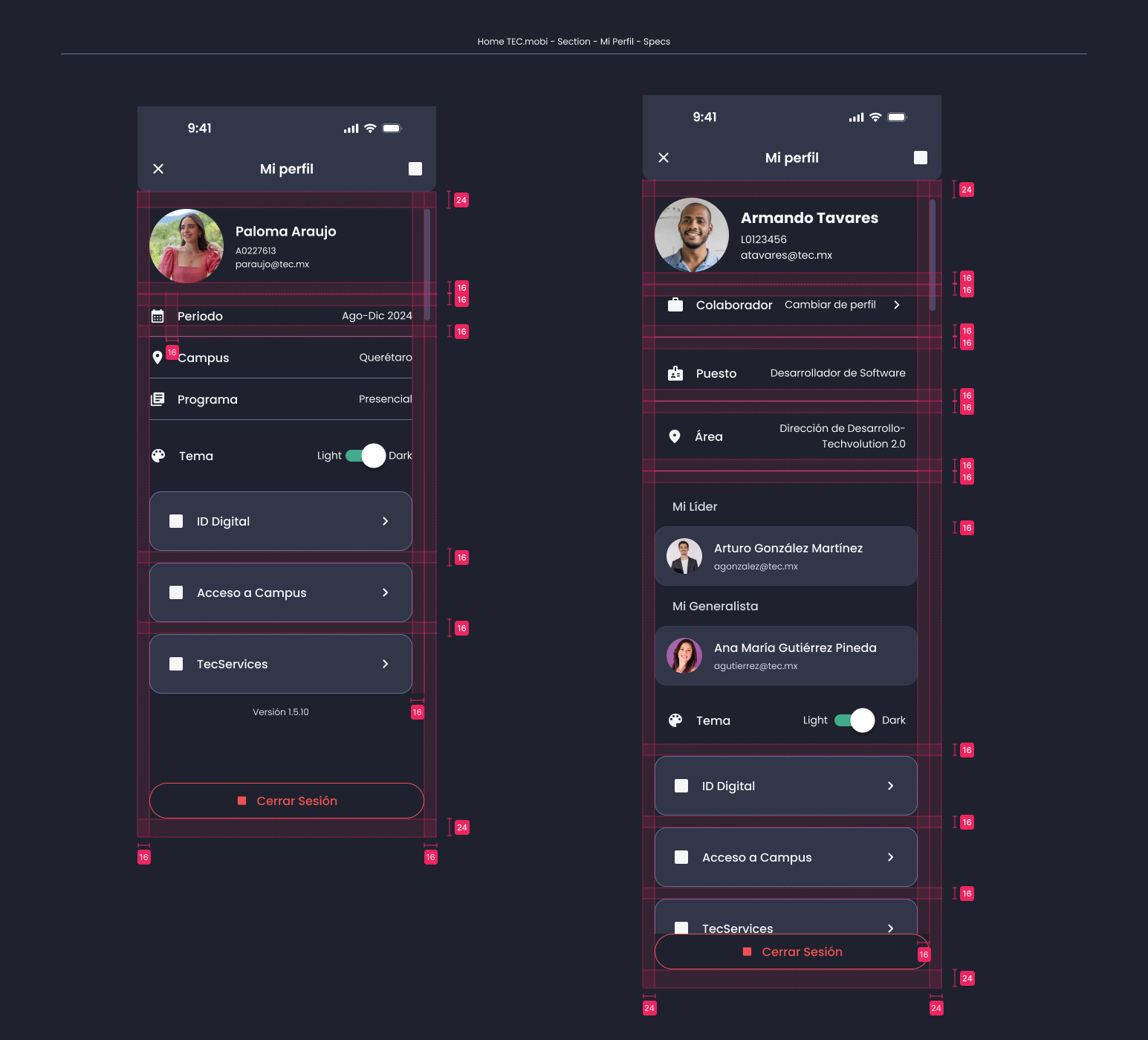 Descripción general | Profile card | Made with Supernova