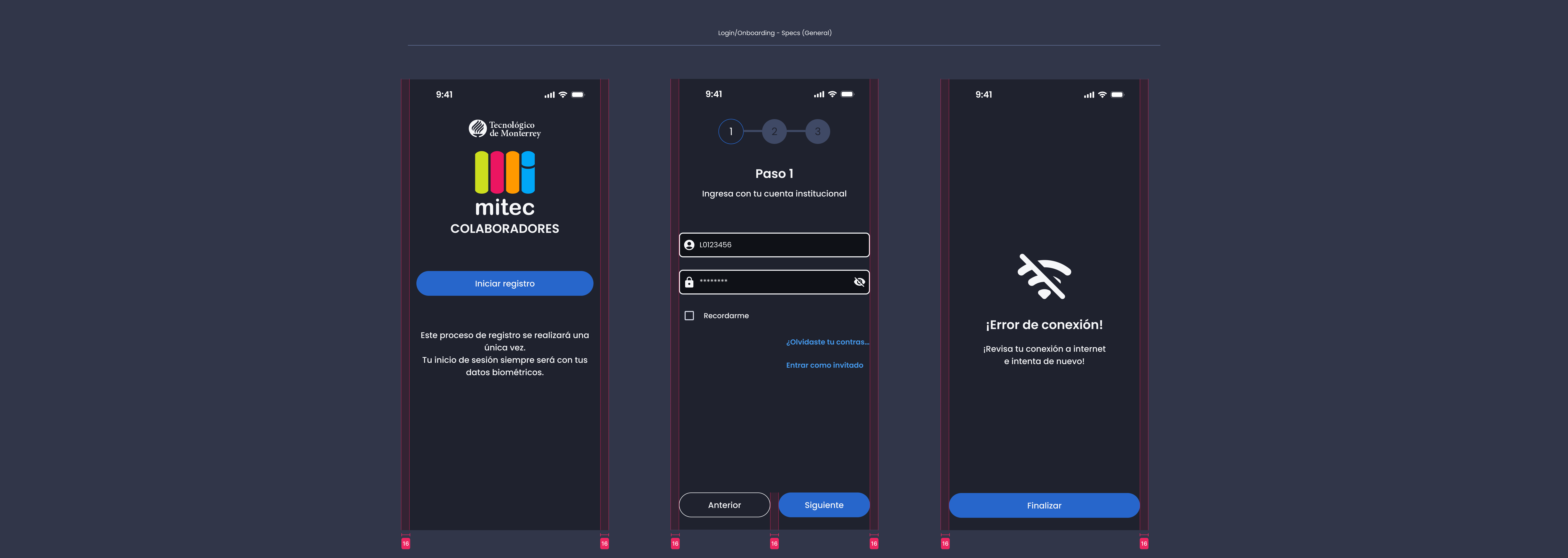 Descripción general | Login onboarding mobile | Made with Supernova