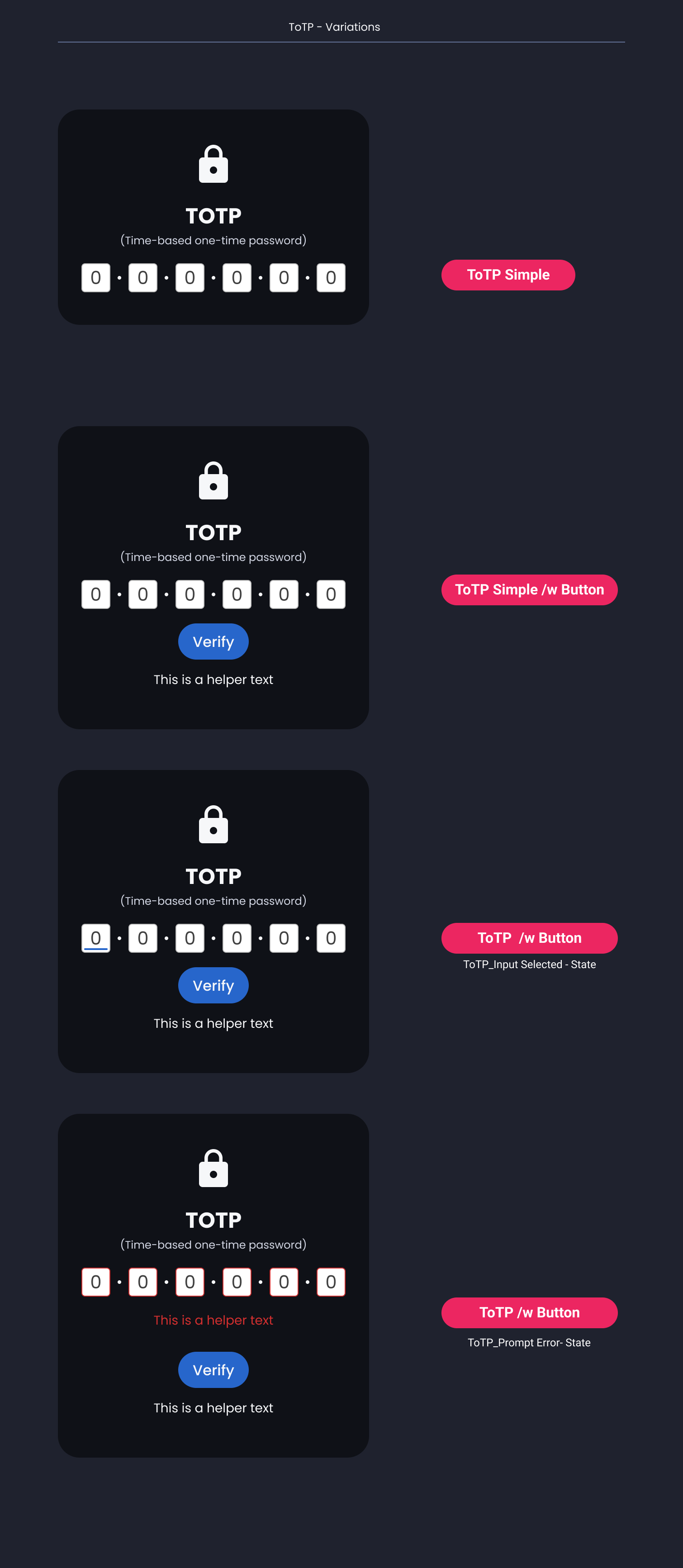 Descripción general | ToTP prompt | Made with Supernova