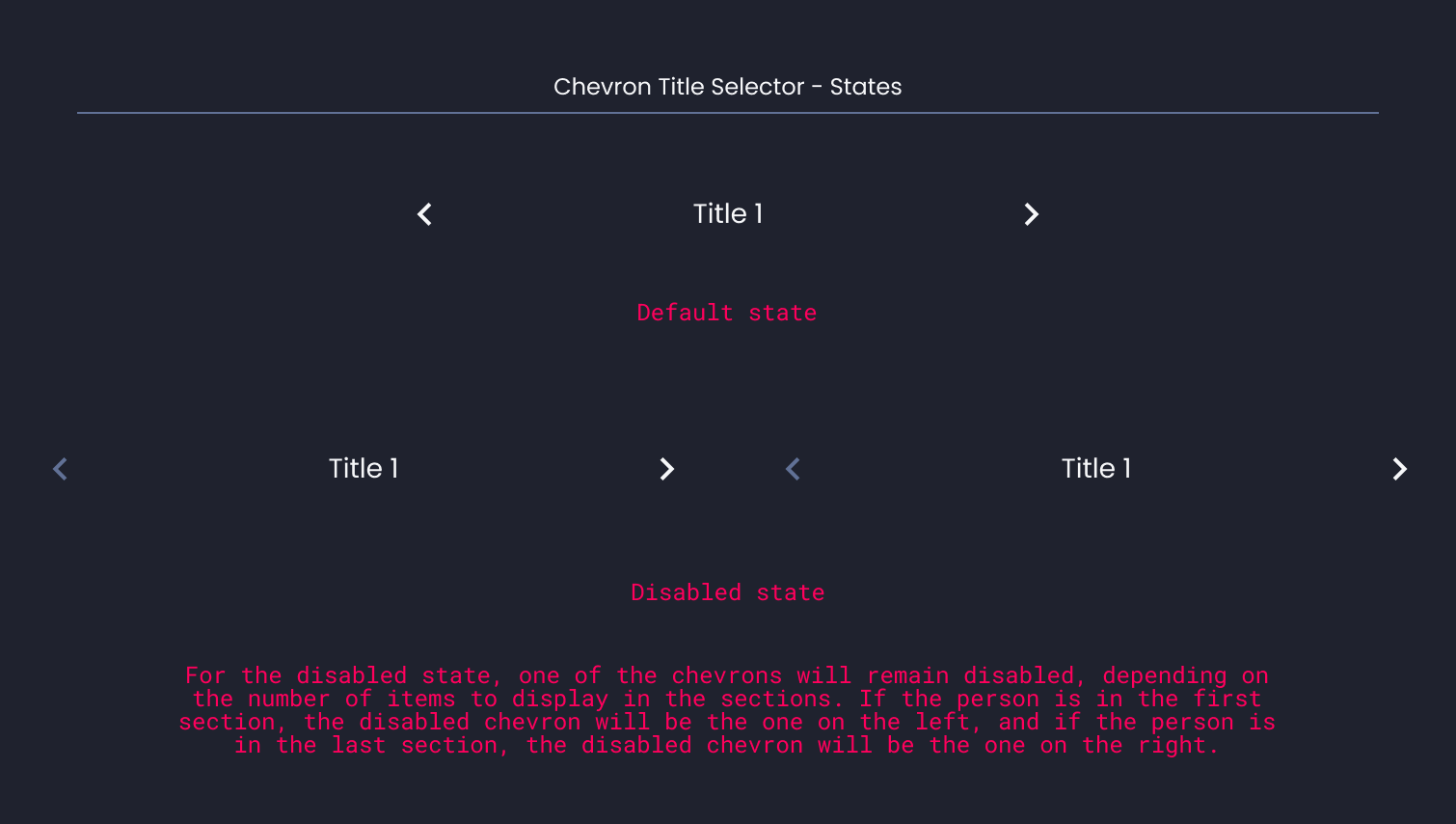 Descripción general | Chevron title selector | Made with Supernova