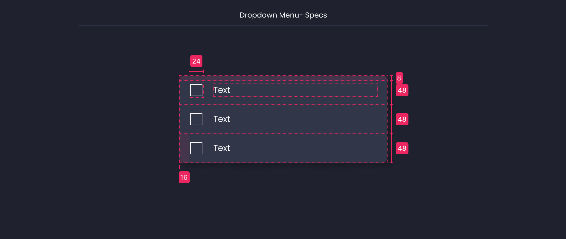 Descripción general | Dropdown menu | Made with Supernova