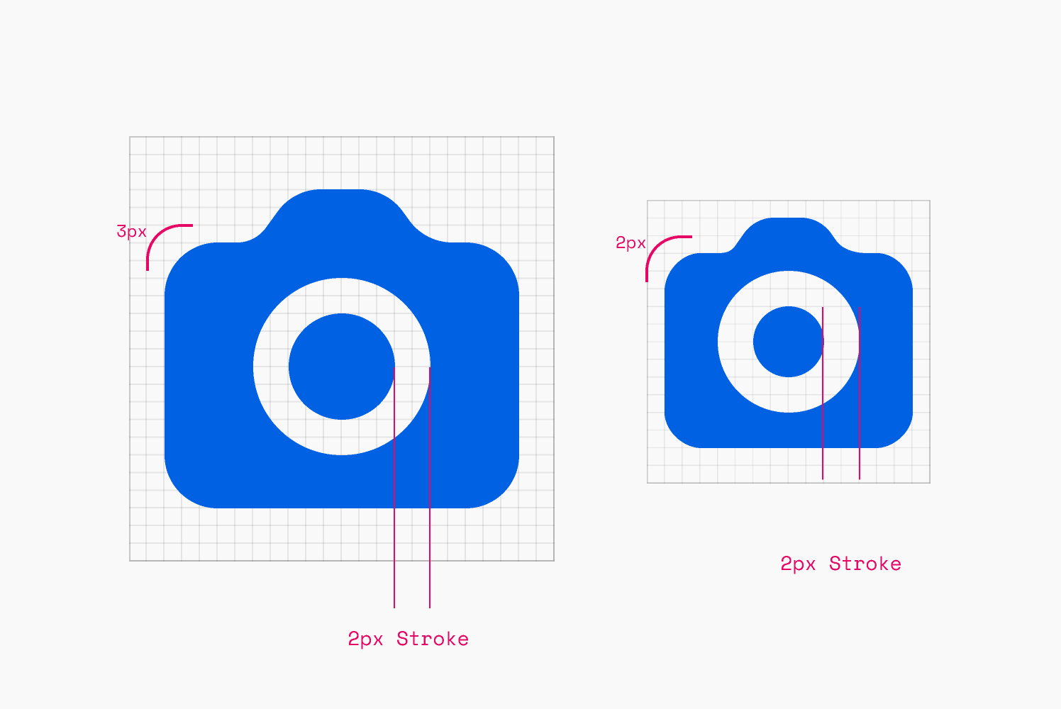 Supernova Icon Stroke and radius camera