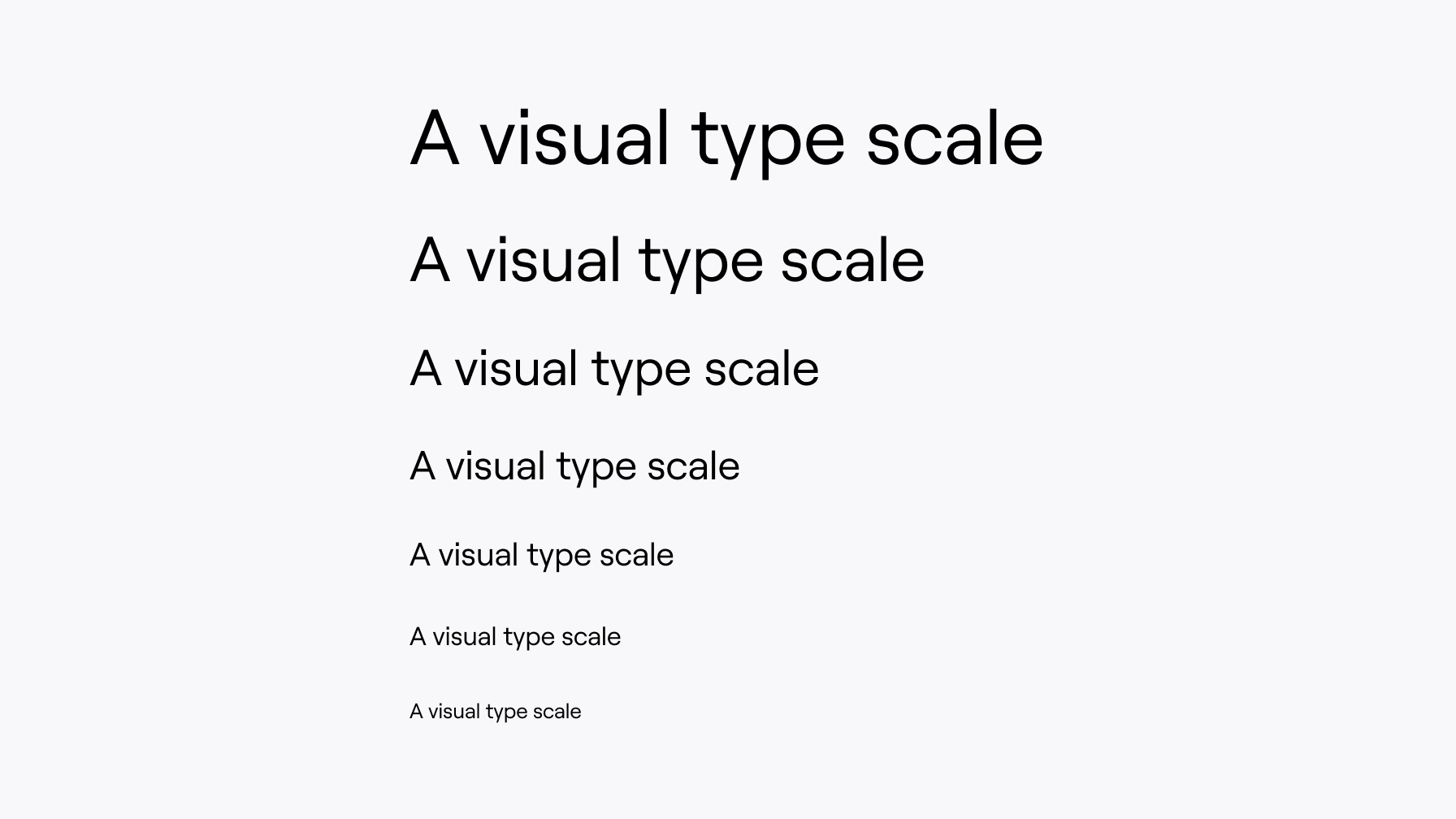 Font size contrast creates a visual hierarchy