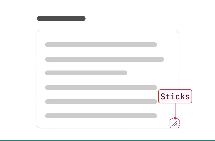 ✅ When content expands, specifying how an element adheres to a specific area of the container preserves the layout's coherence, creating a more cohesive component.
