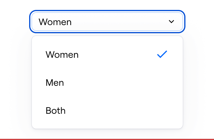 ⛔️ Avoid using combobox for short lists