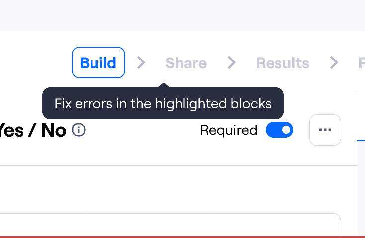 ⛔️ Avoid using them to communicate errors or warning messages. Errors communicated in context help people fix them.