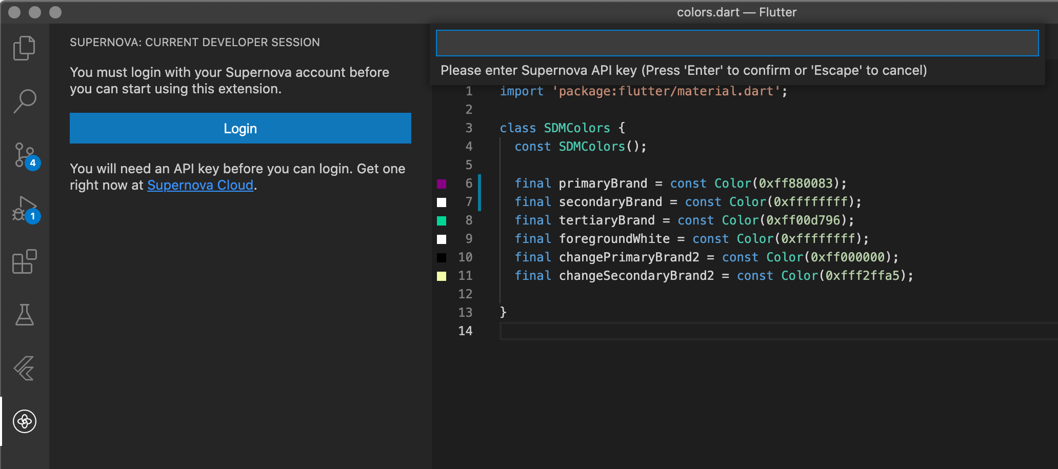 Paste the access key and VSCode is ready to be used.