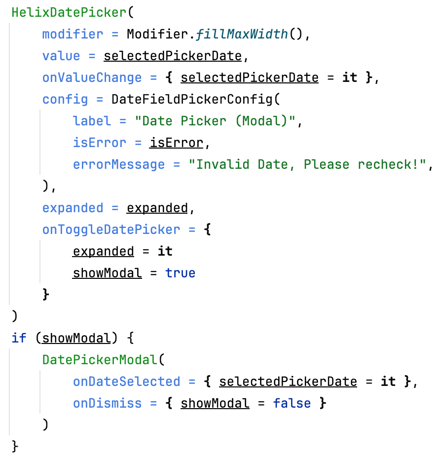 Android | Date picker | Made with Supernova