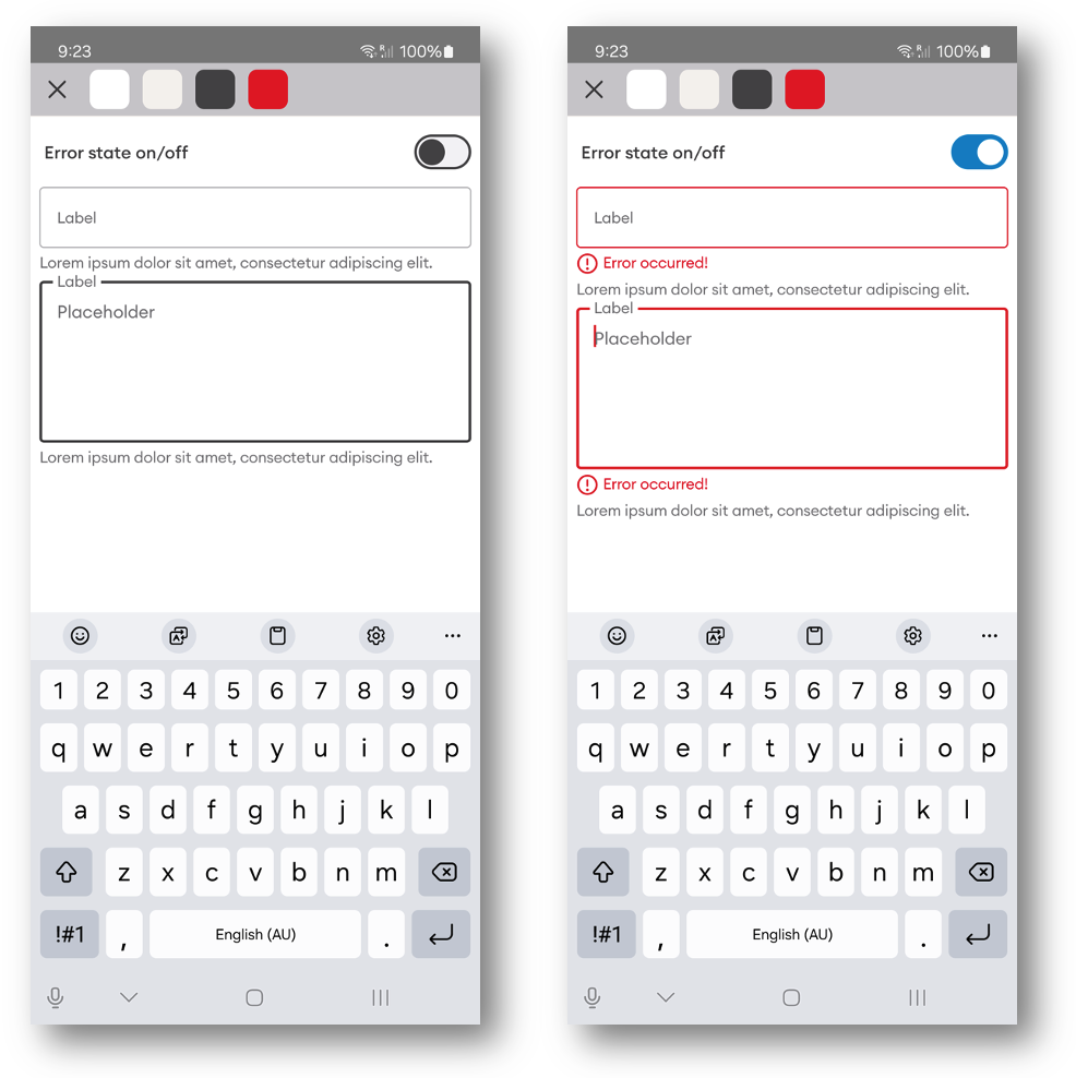 Android | Text area | Made with Supernova