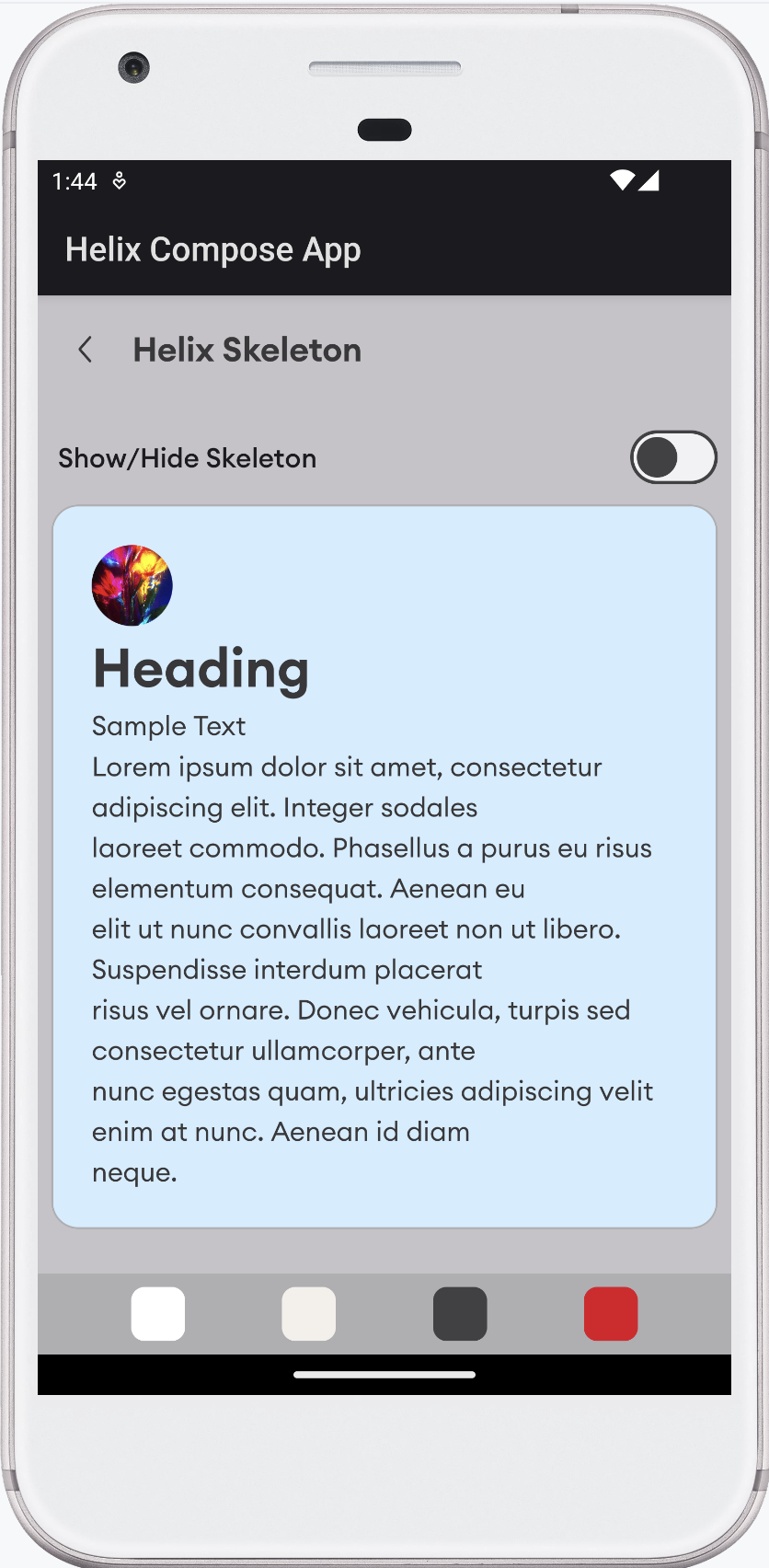 Android | Skeleton | Made with Supernova