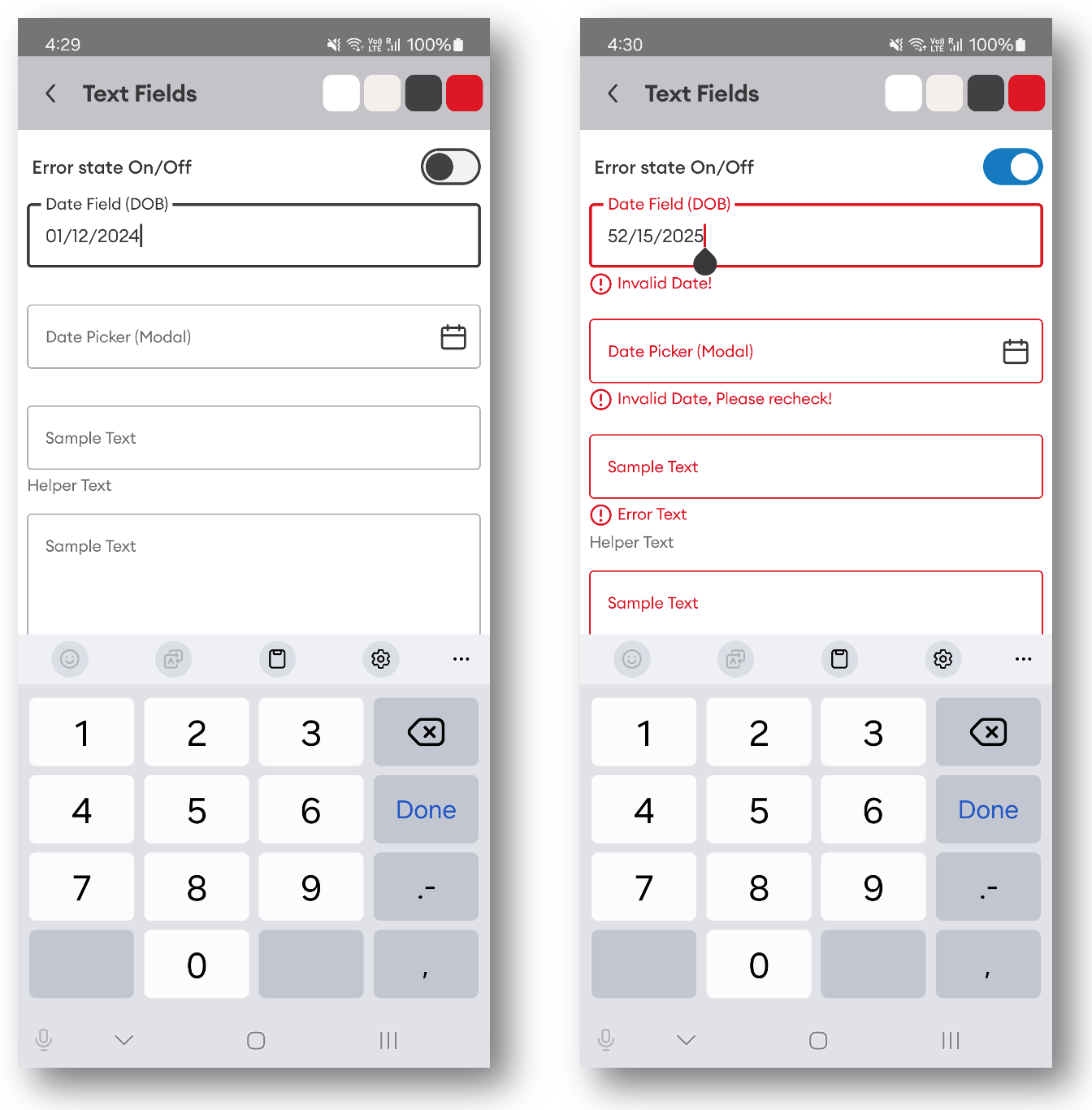 Android | Date field | Made with Supernova