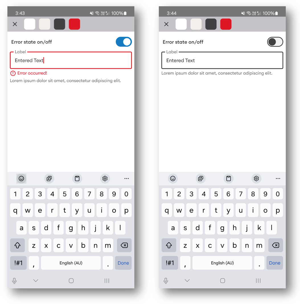 Android | Text field | Made with Supernova