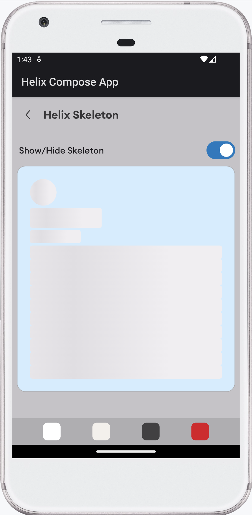 Android | Skeleton | Made with Supernova