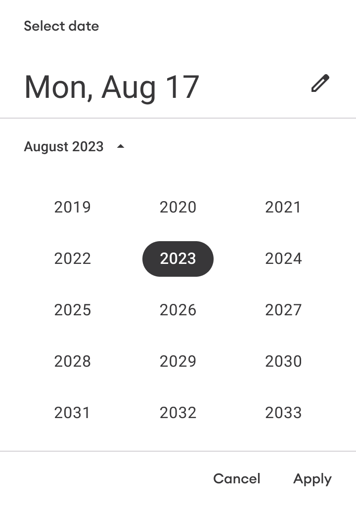 Android | Date picker | Made with Supernova